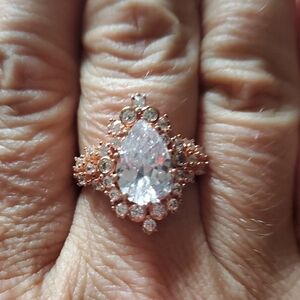 STERLING SILVER ROSE GOLD FANCY PEAR